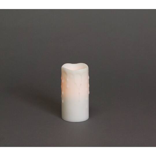 3" x 6" LED Wax Dripping Pillar Candle Set